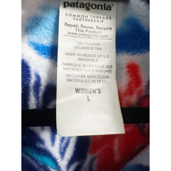 Patagonia Womens Synchilla Snap T Pullover Fleece Manoa Dusk Blue Hawaiian Large - Picture 5 of 6
